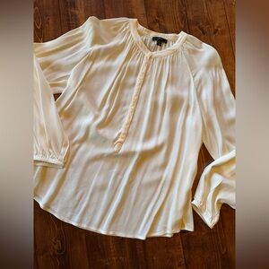 J. Crew Drapey Popover Ivory Blouse